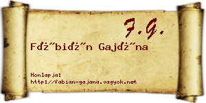 Fábián Gajána névjegykártya